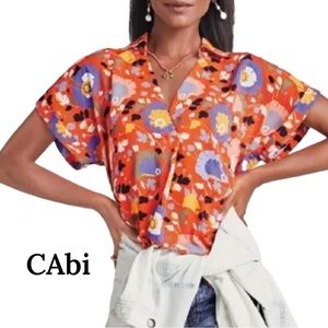 CAbi Visionary Replay Floral Oversized Top Size Small